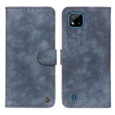 Leather Case Stands Flip Cover Holder N03P for Realme C11 (2021) Blue