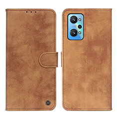 Leather Case Stands Flip Cover Holder N03P for Realme GT Neo 3T 5G Brown