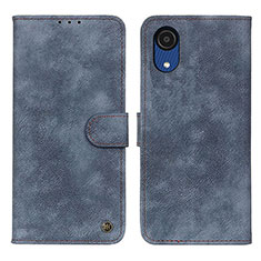 Leather Case Stands Flip Cover Holder N03P for Samsung Galaxy A03 Core Blue