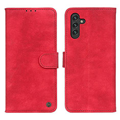 Leather Case Stands Flip Cover Holder N03P for Samsung Galaxy A04s Red
