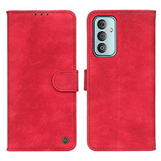 Leather Case Stands Flip Cover Holder N03P for Samsung Galaxy F13 4G Red