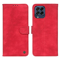 Leather Case Stands Flip Cover Holder N03P for Samsung Galaxy M53 5G Red