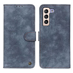 Leather Case Stands Flip Cover Holder N03P for Samsung Galaxy S21 5G Blue