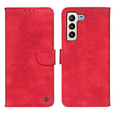 Leather Case Stands Flip Cover Holder N03P for Samsung Galaxy S21 5G Red