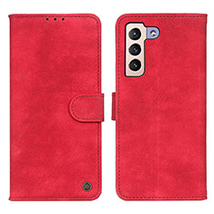 Leather Case Stands Flip Cover Holder N03P for Samsung Galaxy S22 5G Red
