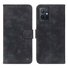 Leather Case Stands Flip Cover Holder N03P for Vivo iQOO Z6 5G Black