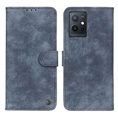 Leather Case Stands Flip Cover Holder N03P for Vivo iQOO Z6 5G Blue