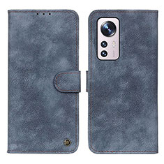 Leather Case Stands Flip Cover Holder N03P for Xiaomi Mi 12 5G Blue