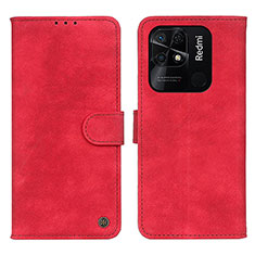 Leather Case Stands Flip Cover Holder N03P for Xiaomi Redmi 10 India Red