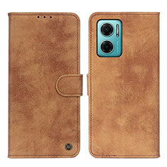 Leather Case Stands Flip Cover Holder N03P for Xiaomi Redmi 10 Prime Plus 5G Brown