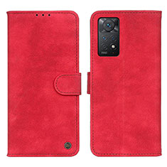 Leather Case Stands Flip Cover Holder N03P for Xiaomi Redmi Note 11 Pro 4G Red