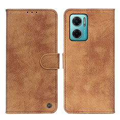 Leather Case Stands Flip Cover Holder N03P for Xiaomi Redmi Note 11E 5G Brown
