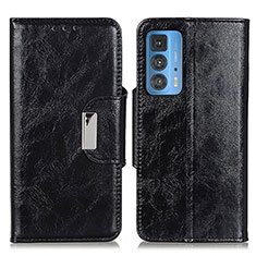 Leather Case Stands Flip Cover Holder N04P for Motorola Moto Edge 20 Pro 5G Black
