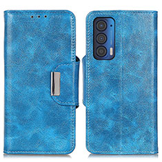 Leather Case Stands Flip Cover Holder N04P for Motorola Moto Edge (2021) 5G Sky Blue