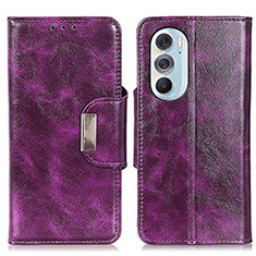 Leather Case Stands Flip Cover Holder N04P for Motorola Moto Edge 30 Pro 5G Purple