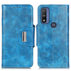 Leather Case Stands Flip Cover Holder N04P for Motorola Moto G Pure Sky Blue