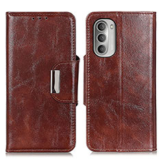 Leather Case Stands Flip Cover Holder N04P for Motorola Moto G Stylus (2022) 5G Brown