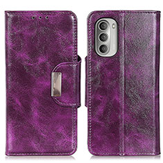 Leather Case Stands Flip Cover Holder N04P for Motorola Moto G Stylus (2022) 5G Purple