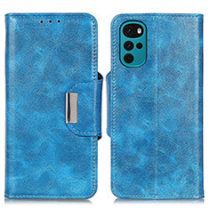 Leather Case Stands Flip Cover Holder N04P for Motorola Moto G22 Sky Blue