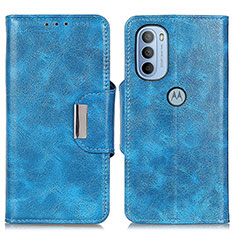 Leather Case Stands Flip Cover Holder N04P for Motorola Moto G31 Sky Blue