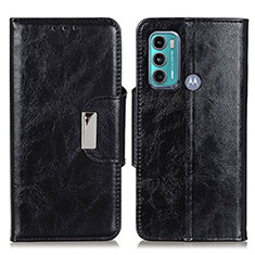 Leather Case Stands Flip Cover Holder N04P for Motorola Moto G40 Fusion Black