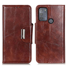 Leather Case Stands Flip Cover Holder N04P for Motorola Moto G50 Brown