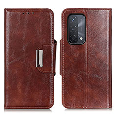 Leather Case Stands Flip Cover Holder N04P for OnePlus Nord N200 5G Brown
