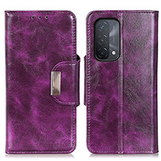 Leather Case Stands Flip Cover Holder N04P for OnePlus Nord N200 5G Purple
