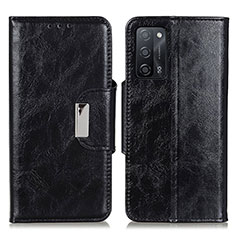 Leather Case Stands Flip Cover Holder N04P for Oppo A56 5G Black