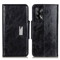 Leather Case Stands Flip Cover Holder N04P for Oppo A74 4G Black