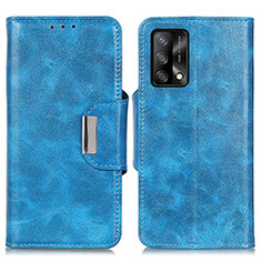 Leather Case Stands Flip Cover Holder N04P for Oppo A74 4G Sky Blue