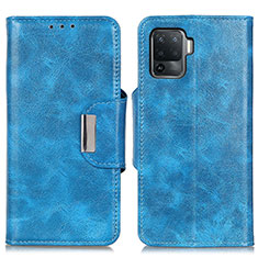 Leather Case Stands Flip Cover Holder N04P for Oppo A94 4G Sky Blue