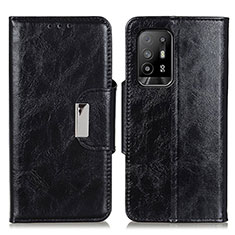 Leather Case Stands Flip Cover Holder N04P for Oppo Reno5 Z 5G Black