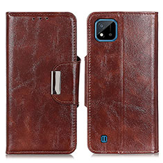 Leather Case Stands Flip Cover Holder N04P for Realme C20 Brown
