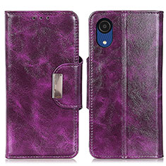Leather Case Stands Flip Cover Holder N04P for Samsung Galaxy A03 Core Purple