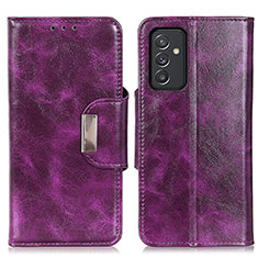 Leather Case Stands Flip Cover Holder N04P for Samsung Galaxy A15 4G Purple