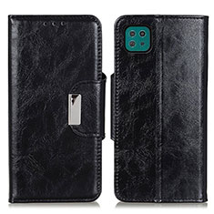Leather Case Stands Flip Cover Holder N04P for Samsung Galaxy F42 5G Black