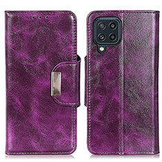 Leather Case Stands Flip Cover Holder N04P for Samsung Galaxy M32 4G Purple