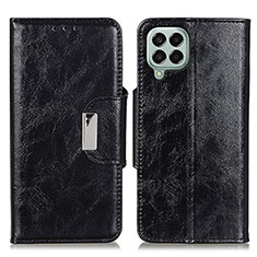 Leather Case Stands Flip Cover Holder N04P for Samsung Galaxy M33 5G Black