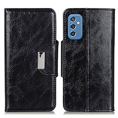 Leather Case Stands Flip Cover Holder N04P for Samsung Galaxy M52 5G Black