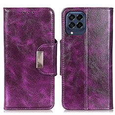 Leather Case Stands Flip Cover Holder N04P for Samsung Galaxy M53 5G Purple