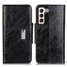 Leather Case Stands Flip Cover Holder N04P for Samsung Galaxy S21 5G Black