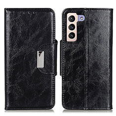 Leather Case Stands Flip Cover Holder N04P for Samsung Galaxy S21 FE 5G Black