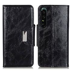 Leather Case Stands Flip Cover Holder N04P for Sony Xperia 1 III Black