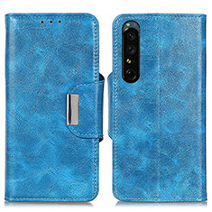 Leather Case Stands Flip Cover Holder N04P for Sony Xperia 1 III Sky Blue