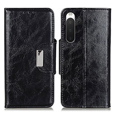 Leather Case Stands Flip Cover Holder N04P for Sony Xperia 10 IV Black