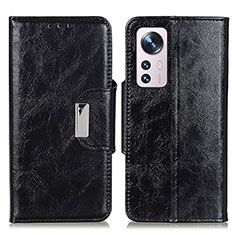 Leather Case Stands Flip Cover Holder N04P for Xiaomi Mi 12 5G Black