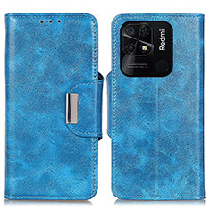 Leather Case Stands Flip Cover Holder N04P for Xiaomi Redmi 10 Power Sky Blue