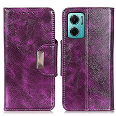Leather Case Stands Flip Cover Holder N04P for Xiaomi Redmi Note 11E 5G Purple