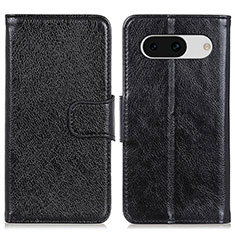 Leather Case Stands Flip Cover Holder N05P for Google Pixel 8a 5G Black